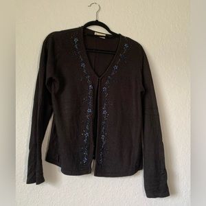 Vintage Sweater Women Large Black size 16 bust 38 in 96 cm